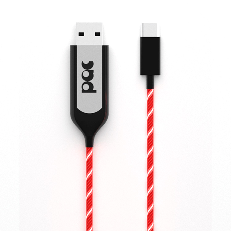 USB-kabel med synlig ström, Apple Lightning Blå