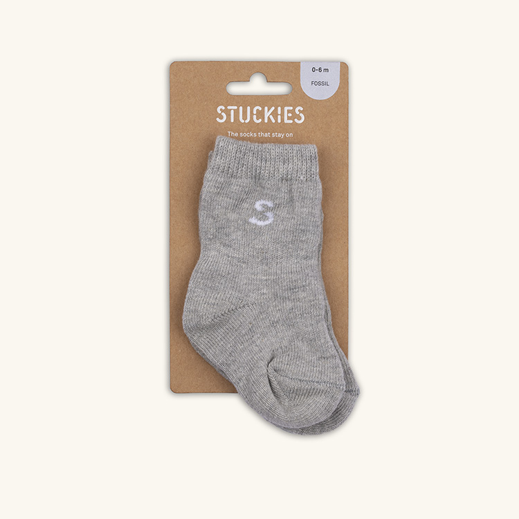 Smarta babysockor Stuckies 3-pack Grå 10-15