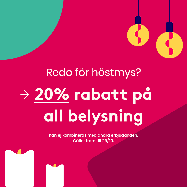 20% på all belysning